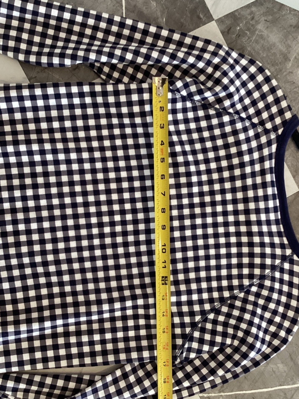 074Draper James Navy and White Gingham Crewneck - Picture 4 of 5